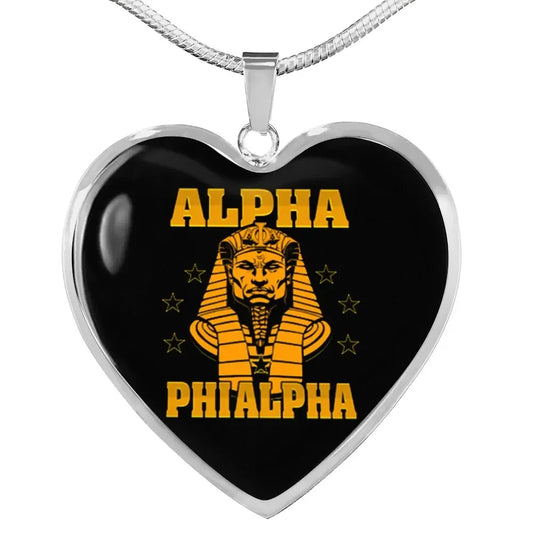 Alpha Phi Alpha Letter Luxury Necklace Heart