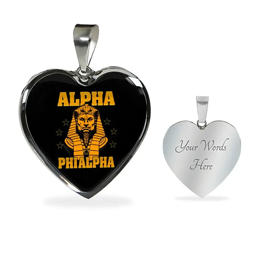 Alpha Phi Alpha Letter Luxury Necklace Heart