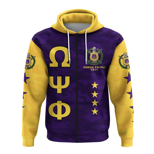 GetteeStore Hoodie - Omega Psi Phi - Omega Psi Phi Legend Zip Hoodie J5