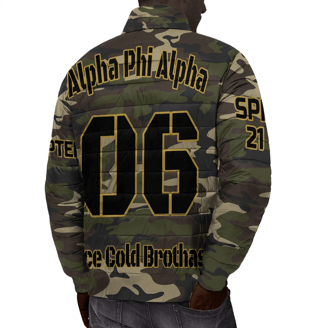 Alpha Phi Alpha Camouflage Padded Jacket| Africazone.store