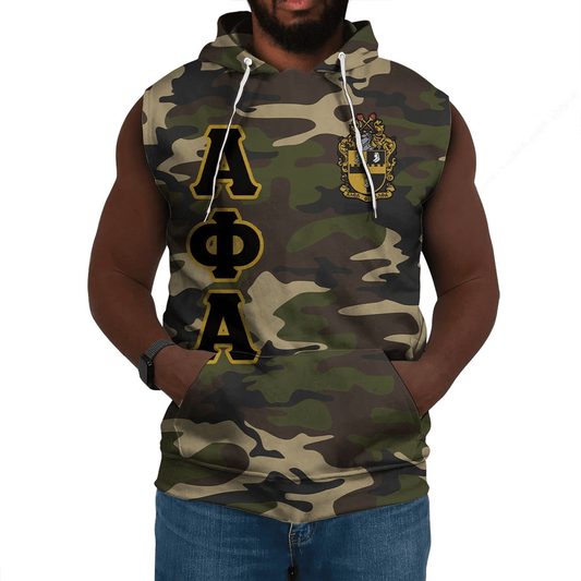 Alpha Phi Alpha Camouflage Sleeveless Hoodie | Africazone.store