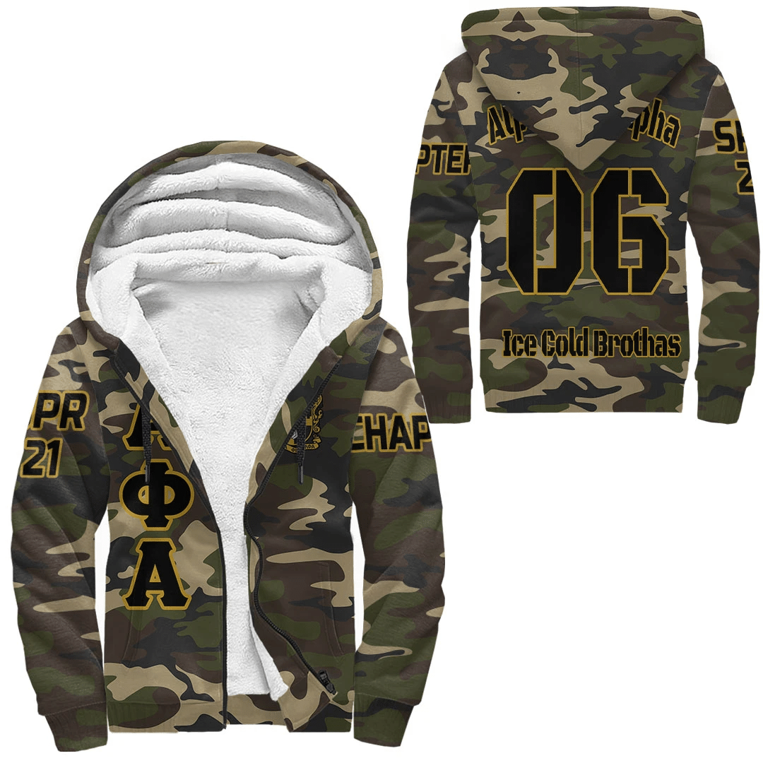 Alpha Phi Alpha Camouflage Sherpa Hoodies | Africazone.store