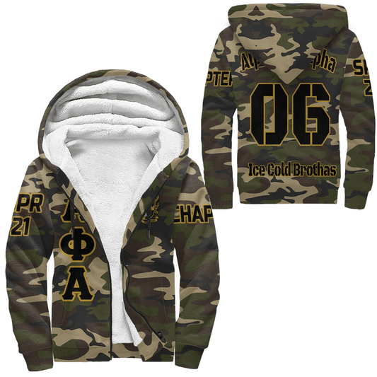 Alpha Phi Alpha Camouflage Sherpa Hoodies | Africazone.store
