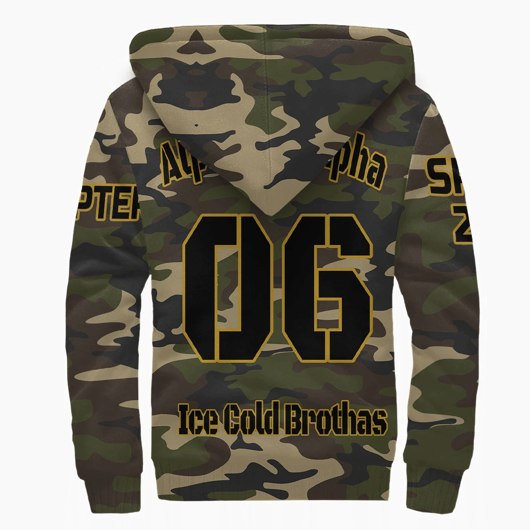 Alpha Phi Alpha Camouflage Sherpa Hoodies | Africazone.store