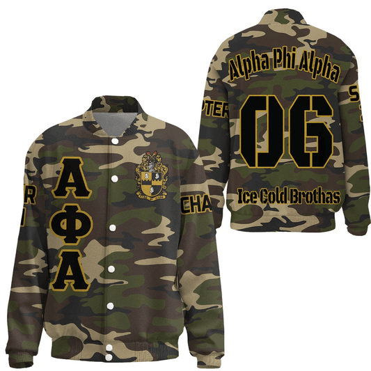 Alpha Phi Alpha Camouflage Thicken Stand-Collar Jacket | Africazone.store