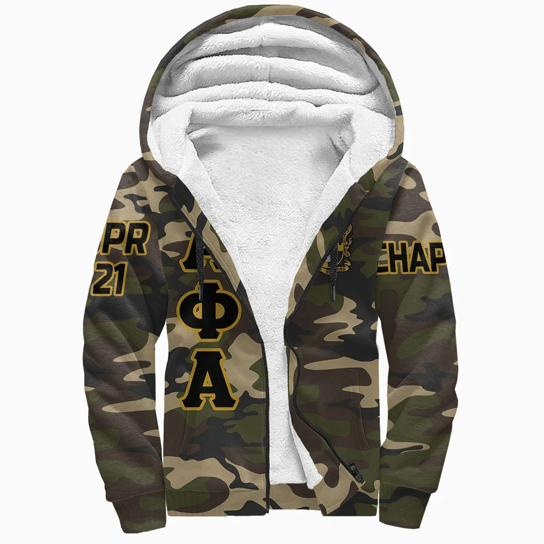 Alpha Phi Alpha Camouflage Sherpa Hoodies | Africazone.store
