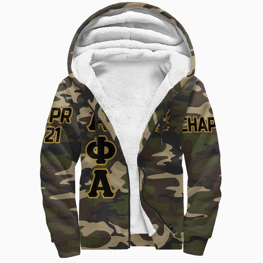 Alpha Phi Alpha Camouflage Sherpa Hoodies | Africazone.store