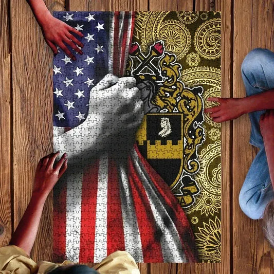 American Flag Alpha Phi Alpha Jigsaw Puzzle | Getteestore.com