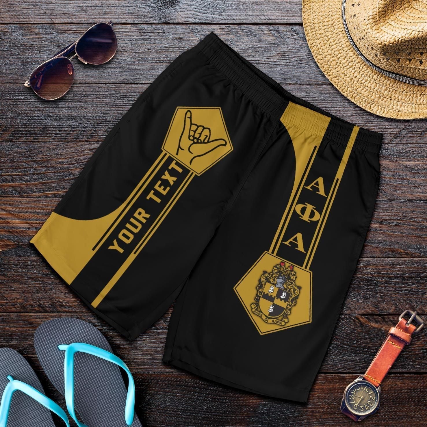 Personalised Alpha Phi Alpha Mens Short - Simple Style | Gettee