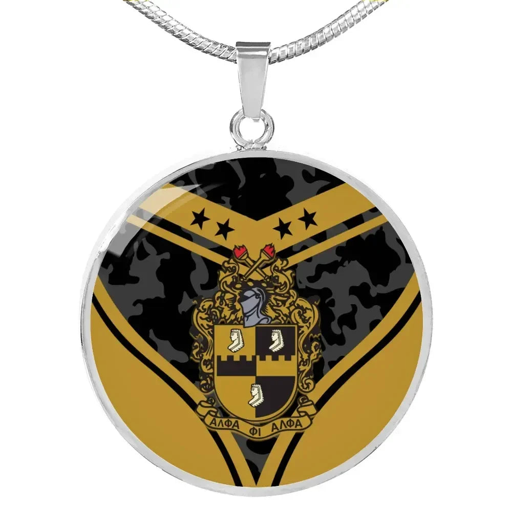 Alpha Phi Alpha Camouflage Luxury Necklace Circle