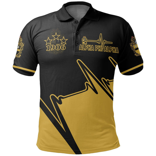 Personalised Heartbeat Alpha Phi Alpha Polo Shirt | Getteestore.com