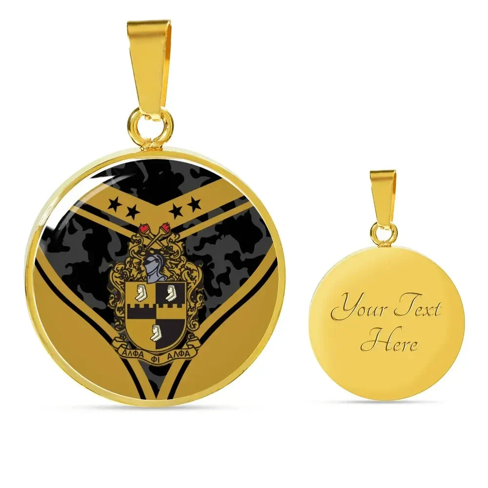 Alpha Phi Alpha Camouflage Luxury Necklace Circle