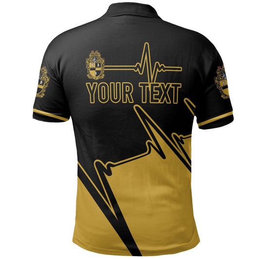 Personalised Heartbeat Alpha Phi Alpha Polo Shirt | Getteestore