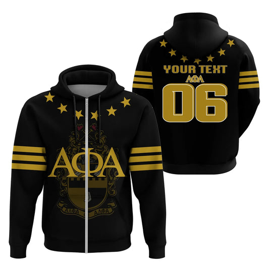 Personalised Stars Alpha Phi Alpha Zip Hoodie | Getteestore.com