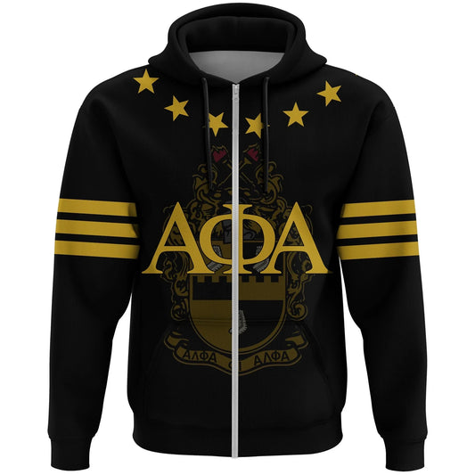 Personalised Stars Alpha Phi Alpha Zip Hoodie | Getteestore
