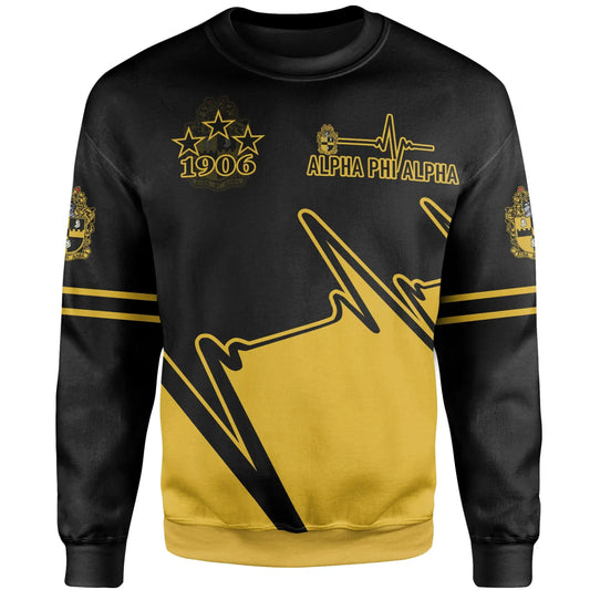 Personalised Heartbeat Alpha Phi Alpha Sweatshirt | Getteestore.com