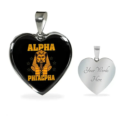Alpha Phi Alpha Letter Luxury Necklace Heart