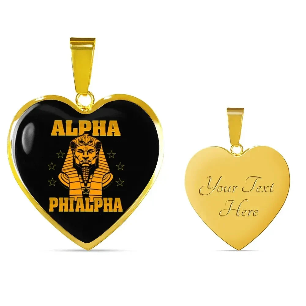Alpha Phi Alpha Letter Luxury Necklace Heart