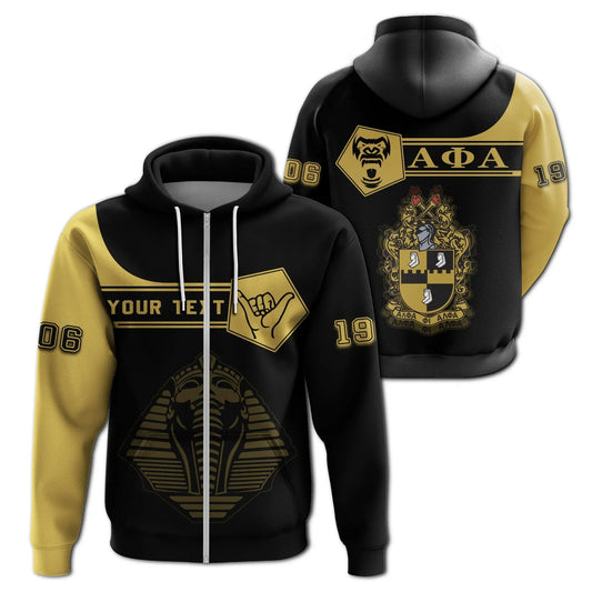 Personalised Alpha Phi Alpha Zipper Hoodie - Simple Style | Getteestore.com