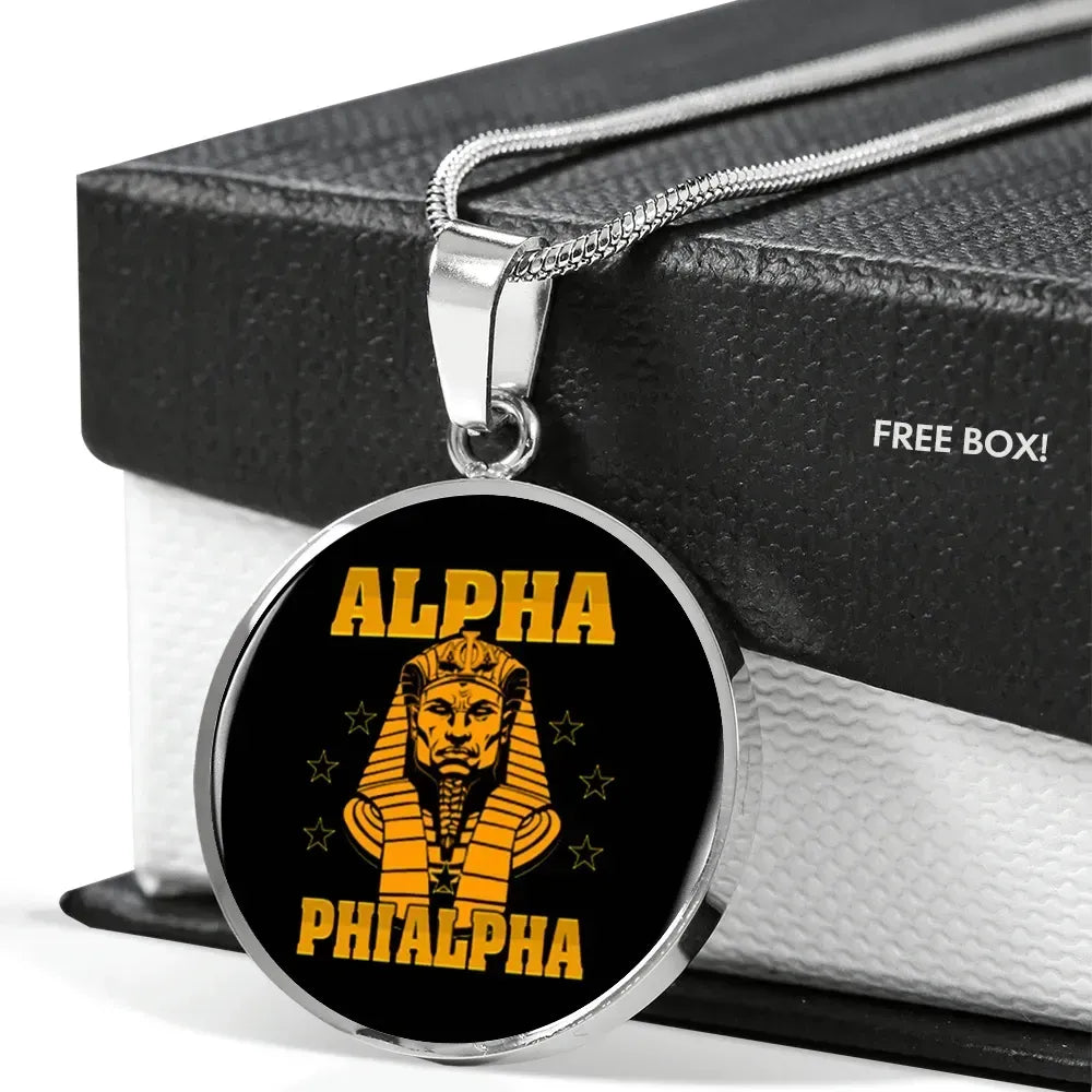 Personalised Alpha Phi Alpha Letter Luxury Necklace Circle | Africazone.store