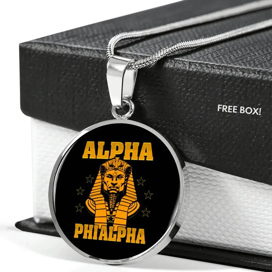 Personalised Alpha Phi Alpha Letter Luxury Necklace Circle | Africazone.store