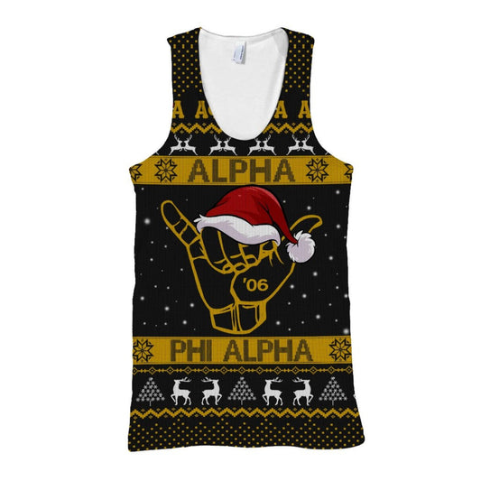 Getteestore Tank Top - Alpha Phi Alpha Handsign Christmas Tank Top A31