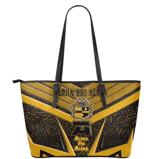 Africa Zone Leather Tote - Alpha Phi Alpha Sporty Style Leather Tote | africazone.store
