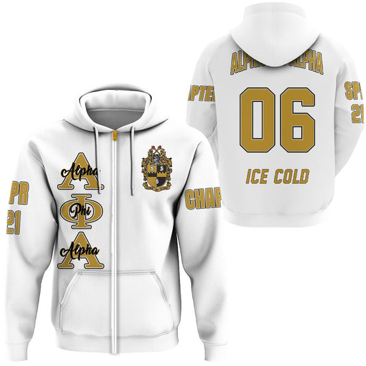 Alpha Phi Alpha ( White ) Zip Hoodie | Gettee.com