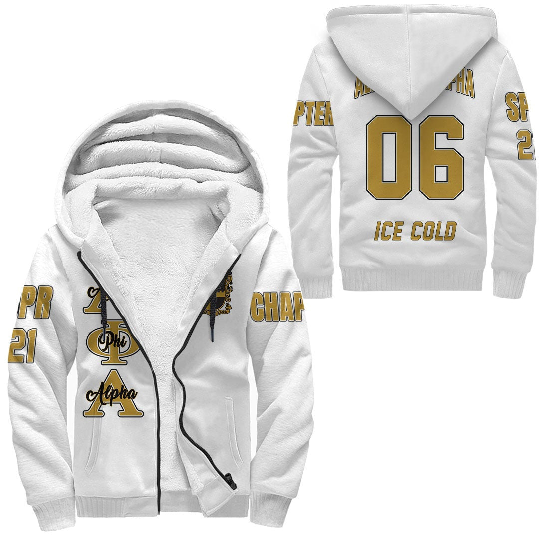 Alpha Phi Alpha ( White ) Sherpa Hoodies | Gettee.com