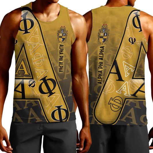 Gettee Clothing - Alpha Phi Alpha Letters Pattern Tank Top A35 | Gettee