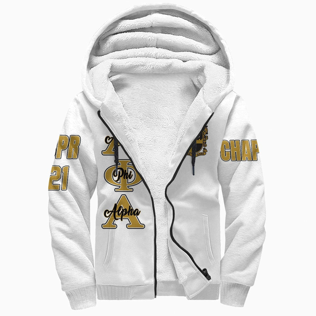 Alpha Phi Alpha ( White ) Sherpa Hoodies | Gettee.com