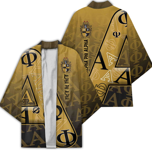 Gettee Clothing - Alpha Phi Alpha Letters Pattern Kimono A35 | Gettee