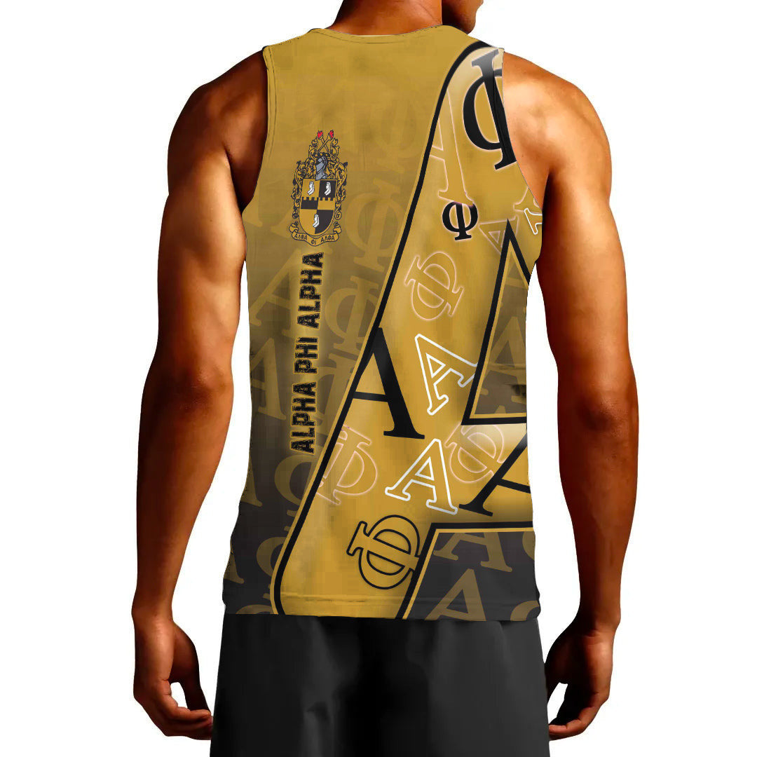 Gettee Clothing - Alpha Phi Alpha Letters Pattern Tank Top A35 | Gettee