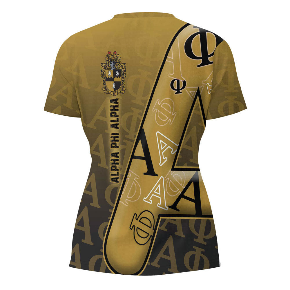 Gettee Clothing - Alpha Phi Alpha Letters Pattern V-neck T-shirt A35 | Gettee