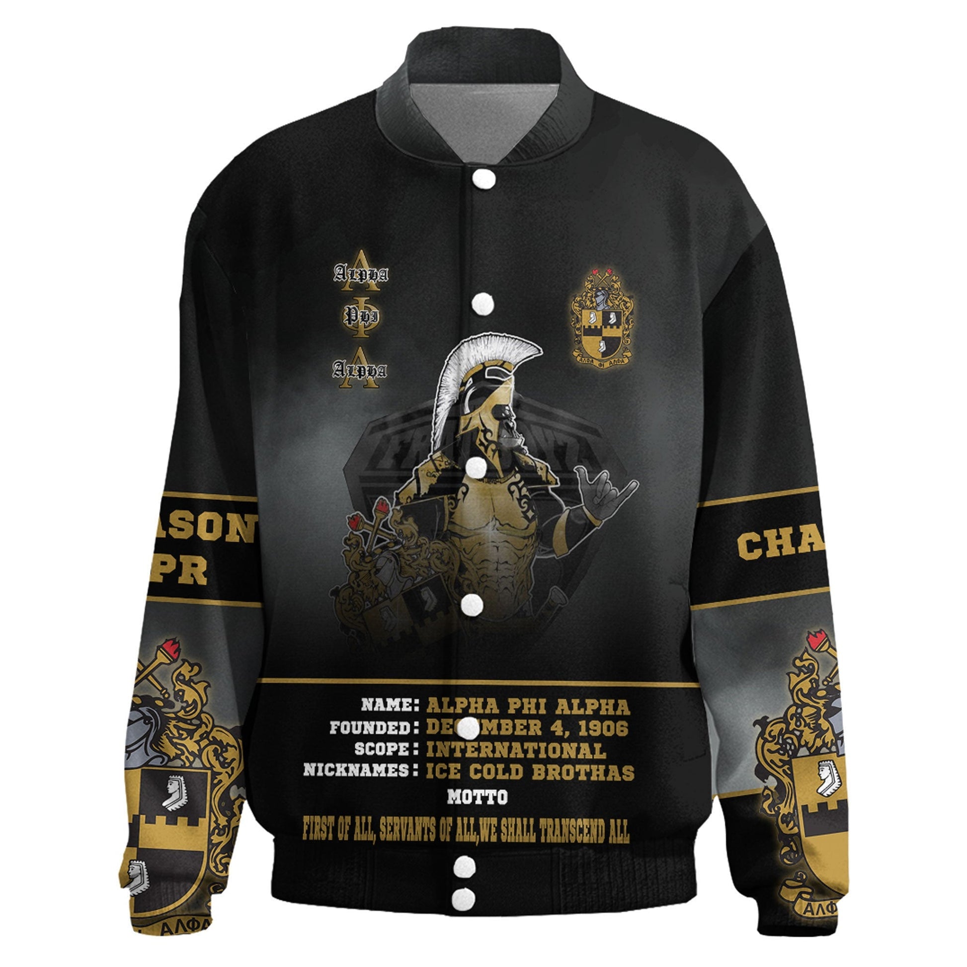 Gettee Clothing - Alpha Phi Alpha Motto Thicken Stand-Collar Jacket A35 | Gettee