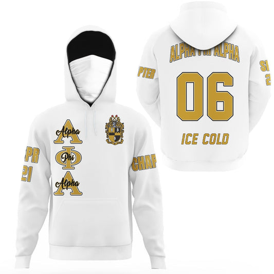 Alpha Phi Alpha (White) Hoodie Gaiter | Getteestore.com
