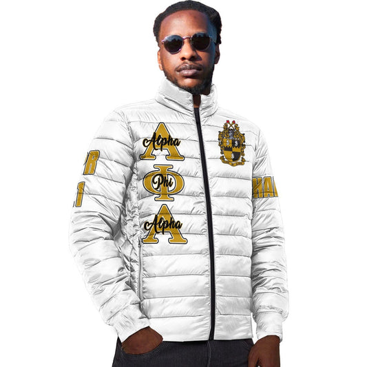 Alpha Phi Alpha ( White ) Padded Jacket| Getteestore.com