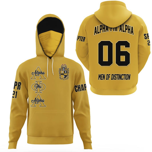 Alpha Phi Alpha (Old Gold) Hoodie Gaiter | Getteestore.com
