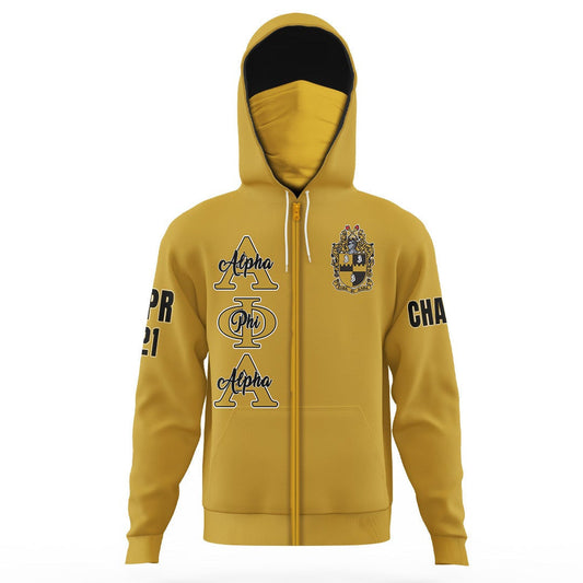 Alpha Phi Alpha (Old Gold) Hoodie Gaiter | Getteestore.com
