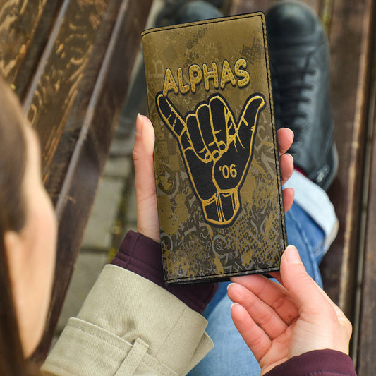 Getteestore Women's Leather Wallet - Alpha Phi Alpha Sport Style Women's Leather Wallet A31