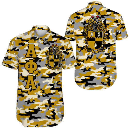 Getteestore Short Sleeve Shirt - Alpha Phi Alpha Signature Camouflage Shirt T5
