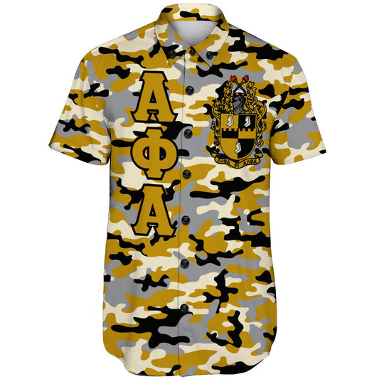 Getteestore Short Sleeve Shirt - Alpha Phi Alpha Signature Camouflage Shirt T5