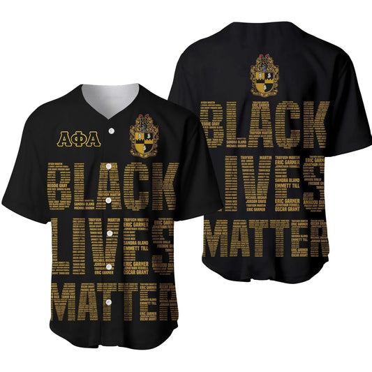 GetteeStore Baseball Jersey - ALPHA PHI ALPHA FRATERNITY BLACK LIVES MATTER BASEBALL JERSEY J5
