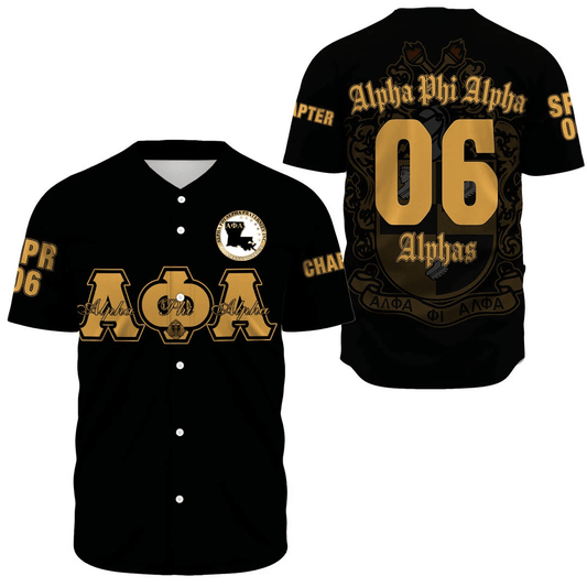 Africa Zone Jersey - Alpha Phi Alpha Louisiana District of Alpha Phi Alpha Fraternity Baseball Jersey A7 | Getteestore.com