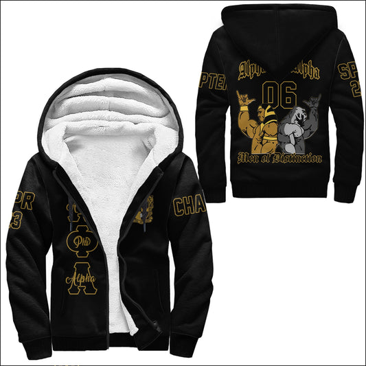 Getteestore Sherpa Hoodies - Alpha Phi Alpha Hand Sign Fraternity