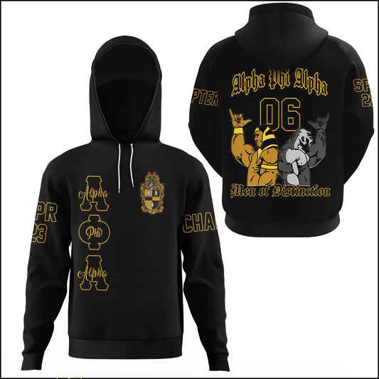 Getteestore Hoodie Gaiter - Alpha Phi Alpha Hand Sign Fraternity