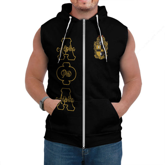 Getteestore Sleeveless Hoodie - Alpha Phi Alpha Hand Sign Fraternity