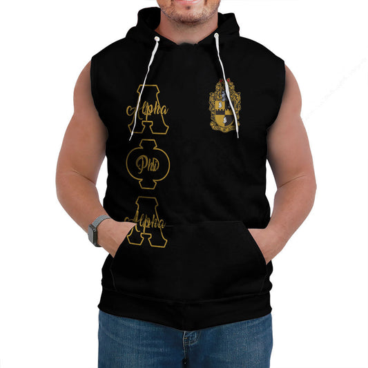 Getteestore Sleeveless Hoodie - Alpha Phi Alpha Hand Sign Fraternity