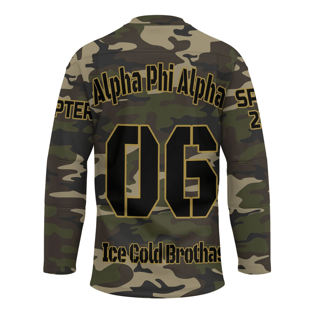 (Custom) GetteeStore Jersey - Alpha Phi Alpha Camouflage Hockey Jersey A31