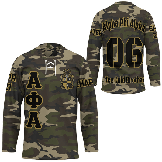 (Custom) GetteeStore Jersey - Alpha Phi Alpha Camouflage Hockey Jersey A31
